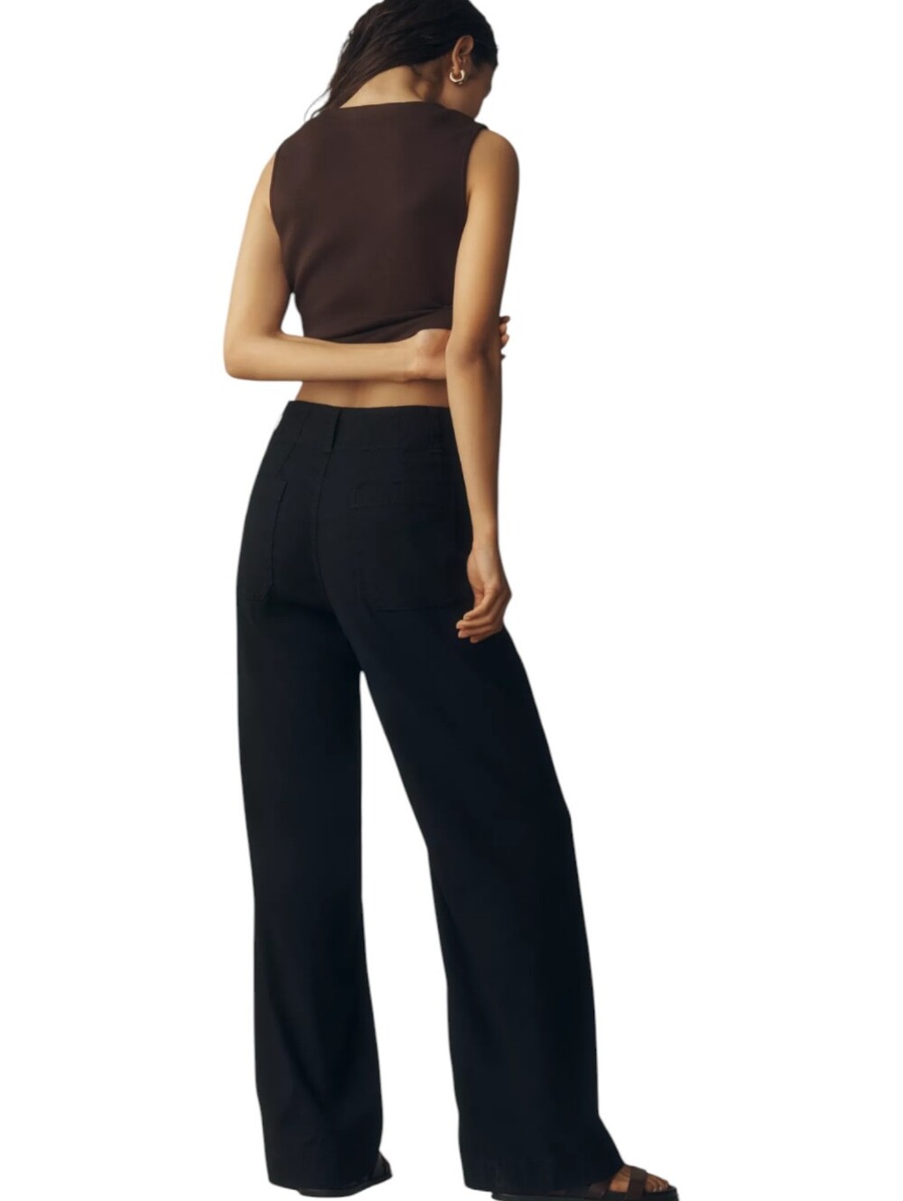 NWT Anthropologie Maeve The Colette Wide-Leg Pants | Size 28 | Black Full Length - Picture 4 of 14